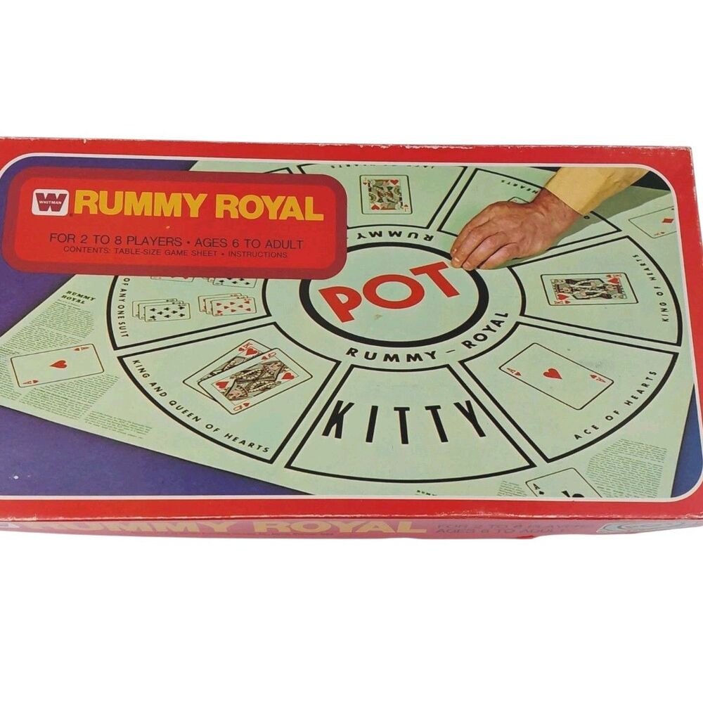 Vtg Rummy Royal Plastic Game Board Mat Whitman